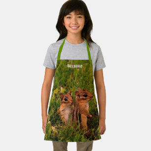 Delantal Cute Baby Chipmunks Arte Animal Personalizado