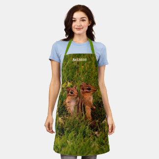 Delantal Cute Baby Chipmunks Arte Animal Personalizado