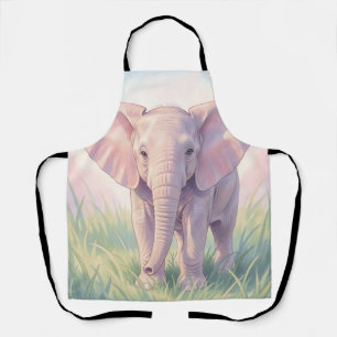 Delantal Cute Baby Elephant Pastel Meadow