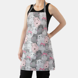 Delantal Cute Baby Hippos Apron