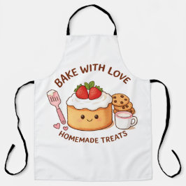 Delantal Cute "Bake With Love" Illustration