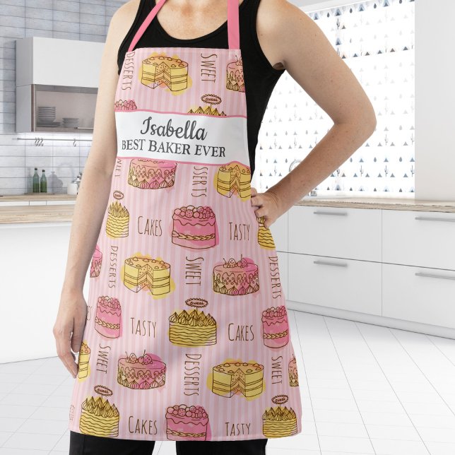 Delantal Cute Baker Cake Pastry Chef Nombre Personalizado (Subido por el creador)