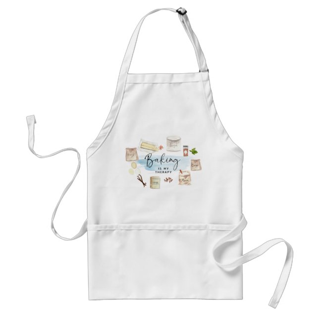 Delantal Cute Baking es mi cálculo terapéutico Illlustració (Frente)
