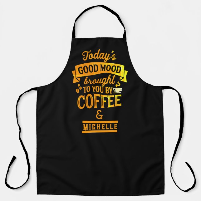 Delantal Cute Barista Coffee Apron - Personalized Cafe (Anverso)