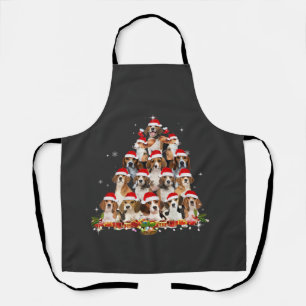 Delantal Cute Beagles árbol de Navidad perro Santa camiseta