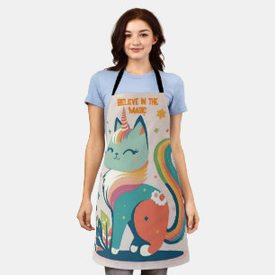 Delantal Cute "Believe in the Magic" Kitten-Unicorn