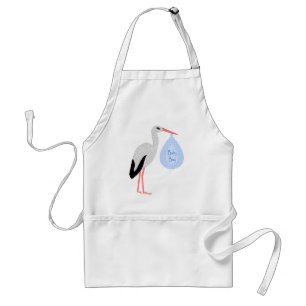 Delantal Cute Blue Baby Boy Stork