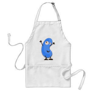 Delantal Cute Blue Bean Monster