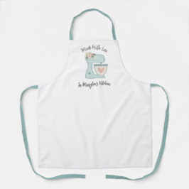 Delantal Cute Blue Floral Bakery Cake Mixer Apron