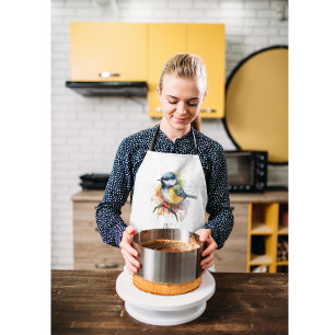 Delantal Cute Bluetit en una sucursal, personalizado