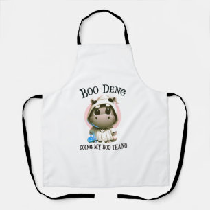 Delantal Cute BOO DENG My Moo Thang Halloween disfraz rosa