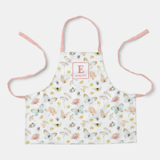 Delantal Cute Butterfly Monogrammed Apron