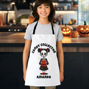 Delantal Cute Candy Collector Skeleton Kids Halloween