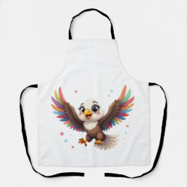 Delantal Cute Cartoon Eagle Flying – Friendly Vector Art