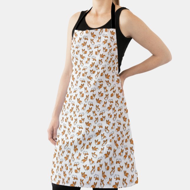 Delantal cute cartoon pet dog corgis pattern (in situ)