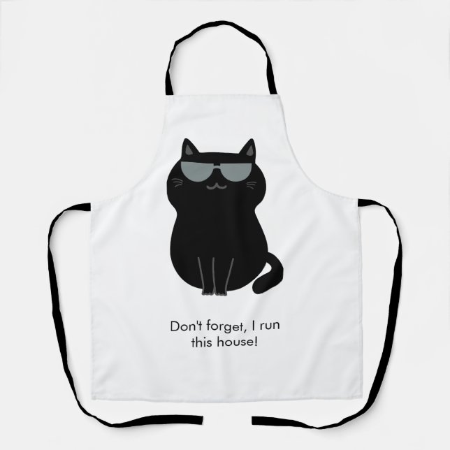 Delantal Cute Cat - I run this house now!  (Anverso)