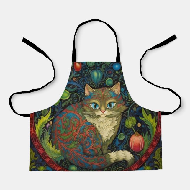 Delantal Cute Cheshire Estilo de arte de gatos (Anverso)