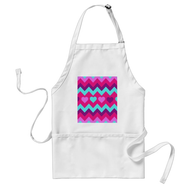 Delantal Cute Chevron Hearts Regalos Chicas adolescentes Ve (Frente)