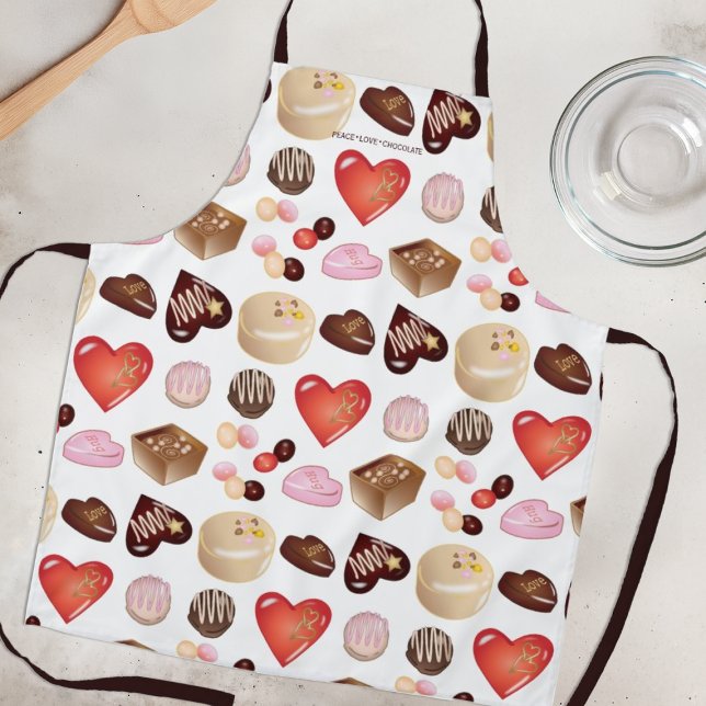 Delantal Cute Chic Paz Amor Chocolate Caramelo Corazón (Subido por el creador)
