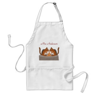Delantal Cute Chipmunks Personalizado de la boda de otoño