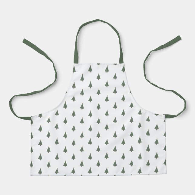 Delantal Cute Christmas Trees Pattern Apron (Anverso)