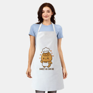 Delantal "Cute Cinnamon Roll Chef - Kawaii Baking Design