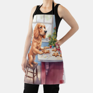 Delantal Cute Cocker Spaniel Preparando Pan de Jengibre Nav
