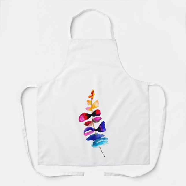 Delantal Cute colorful leaves watercolor (Anverso)