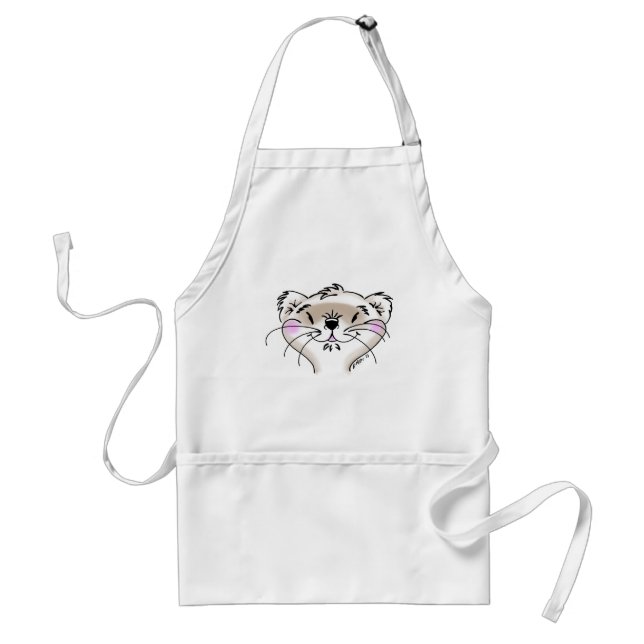 Delantal Cute Comic Ferret Face (Frente)