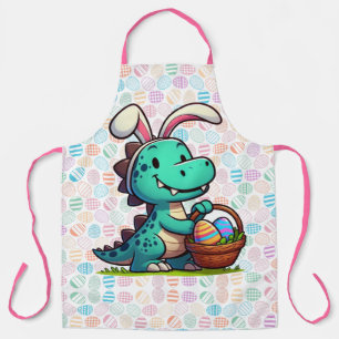 Delantal Cute, conejo de Pascua dinosaurio