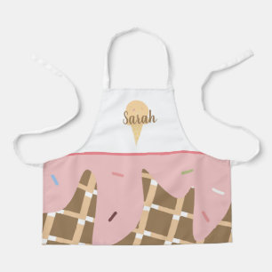 Delantal Cute Cono De Helado Derritiéndose Purpurina Rosa R