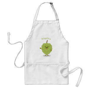 Delantal Cute crema crema de manzana cherimoya personalizad