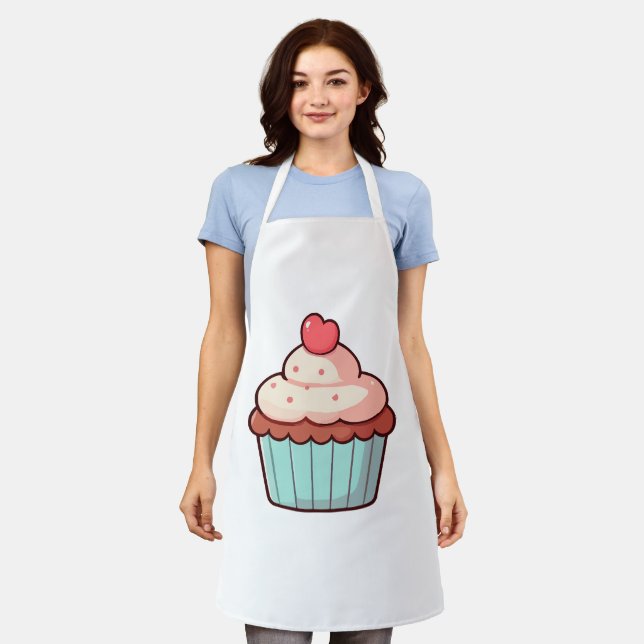 Delantal Cute Cupcake with Heart Topper (Gastado)