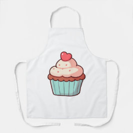 Delantal Cute Cupcake with Heart Topper