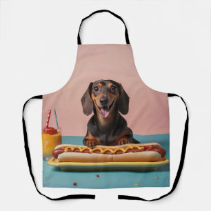 Delantal Cute Dachshund Con Perro Caliente