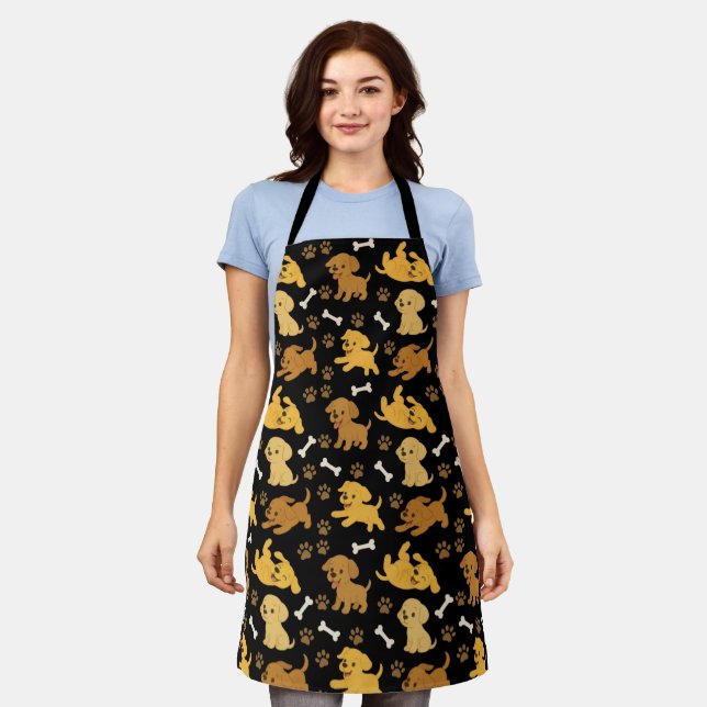 Delantal Cute Dog Pattern (Gastado)