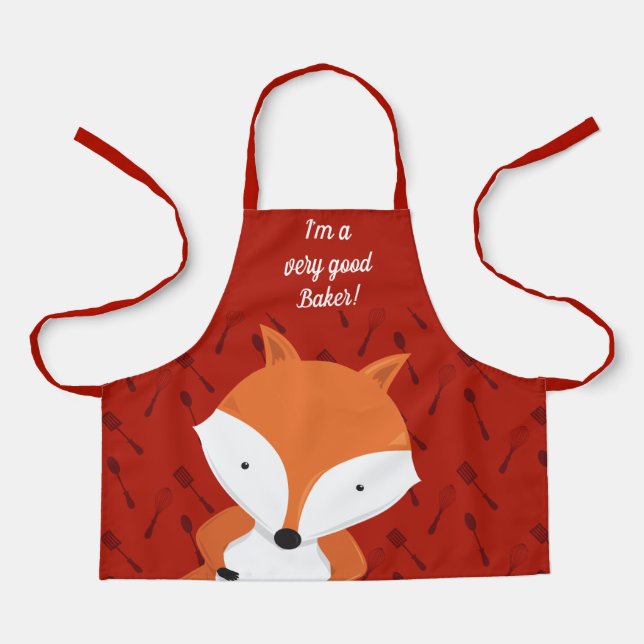Delantal Cute Fox Baker (Anverso)