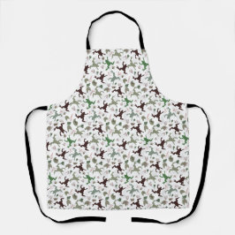 Delantal Cute Frogs Nature Floral Pattern
