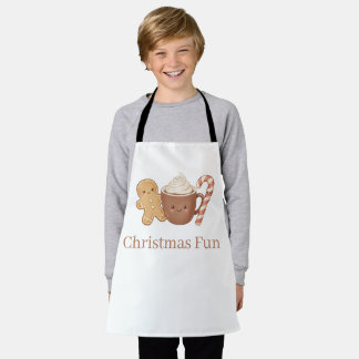 Delantal Cute Gingerbread & Hot Cocoa Kids' Christmas Fun P
