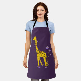 Delantal Cute Giraffe Roller Patinaje Púrpura