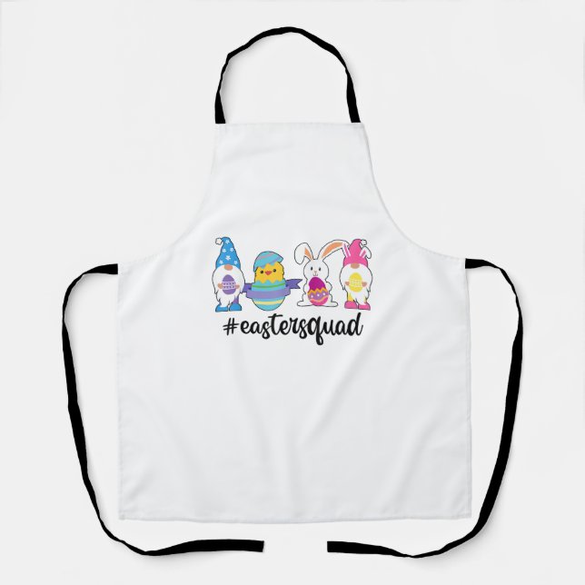 Delantal Cute Gnomies Bunnies Squad Easter Day Funny Rabbit (Anverso)