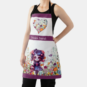 Delantal Cute Gothic Garden Sugar Skull
