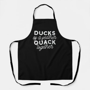 Delantal Cute Gracioso Ducks Puntaje Cita II Negro Ver