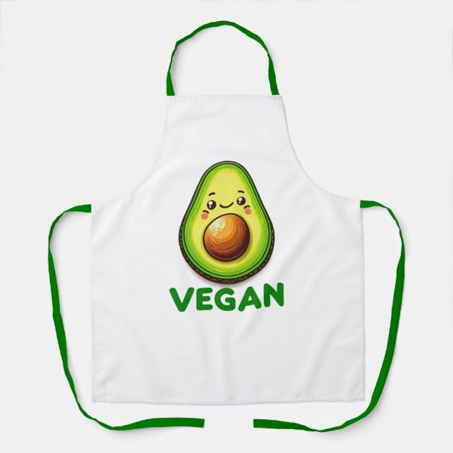 Delantal Cute Happy Aguacate Vegan Lifestyle (Anverso)