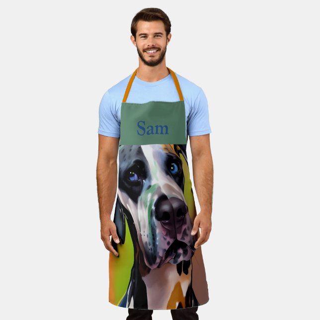 Delantal Cute Harlequin Great Dane (Gastado)