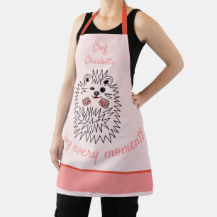 Delantal Cute Hedgehog Chef Charlotte. Disfrutar cada momen