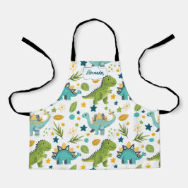 Delantal Cute Jurassic T Rex Kids Nombre Dinosaur