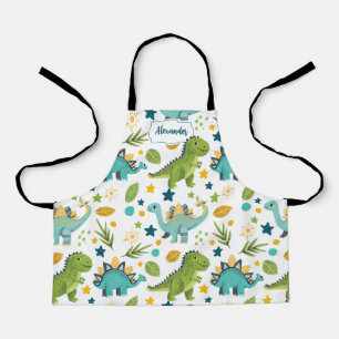 Delantal Cute Jurassic T Rex Kids Nombre Dinosaur