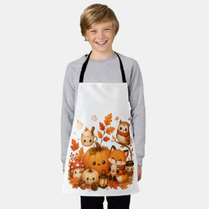 Delantal Cute Kawaii Calabaza De Otoño Zorro Búho Animales