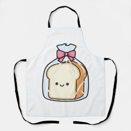 Delantal Cute Kawaii Cartoon Illustration of Sliced Bread 